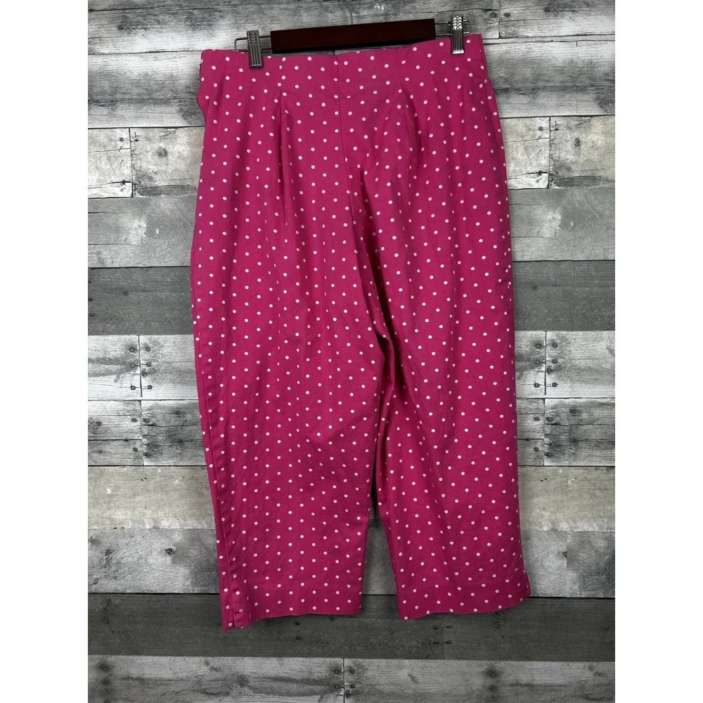 Briggs New York Pink With White Polka Dot Pull On Pants 12